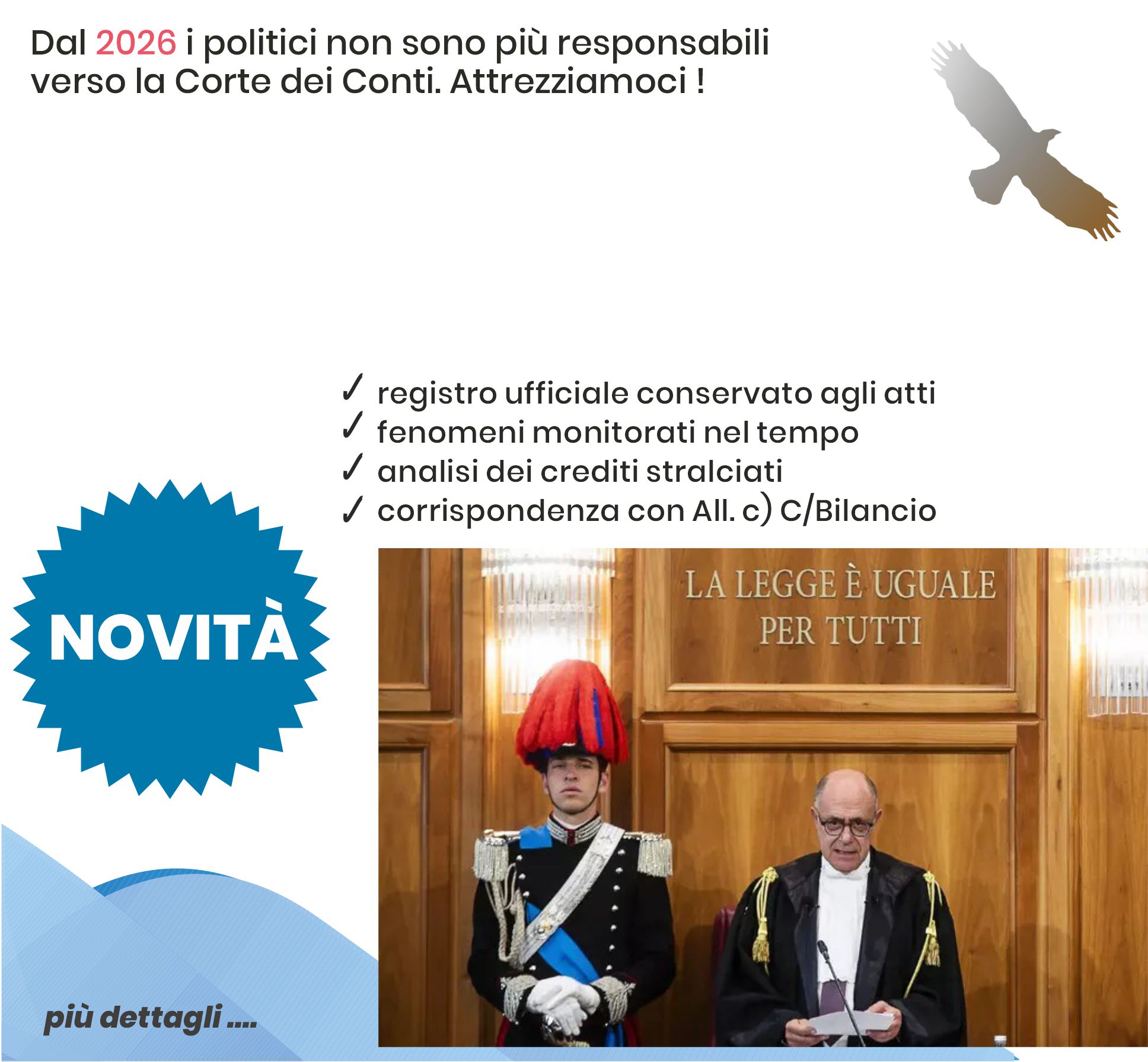 Banner software Registro ufficiale dei crediti stralciati dal Conto di Bilancio 2025